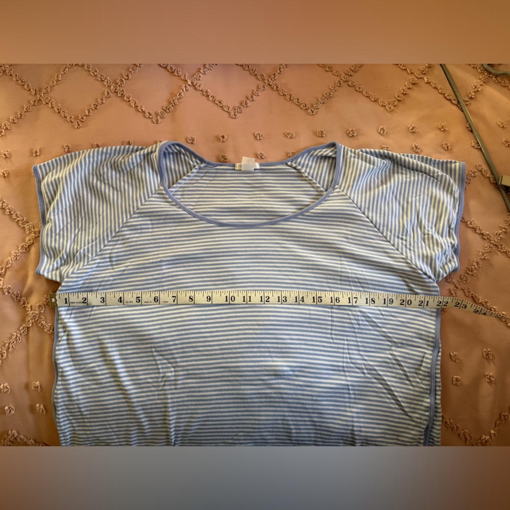 Striped Blue and White Lake pajama Top - Picture 3 of 5